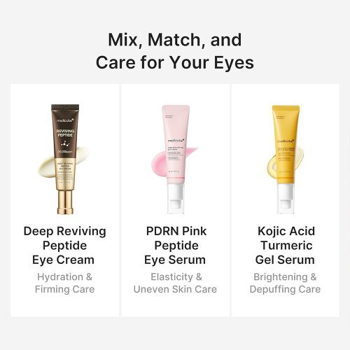 سرم ژلی دور چشم کوجیک اسید و زردچوبه مدی کیوب ضد پف و روشن کننده