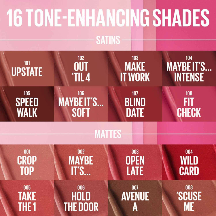 رژلب جامد مات maybelline رنگ Wild Card 004