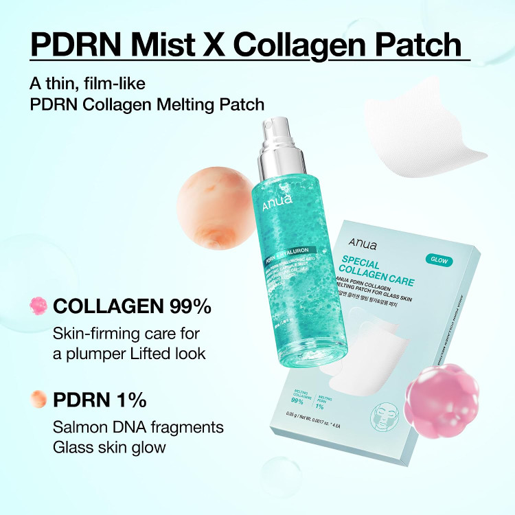 پچ ذوب شونده حاوی کلاژن و PDRN آنوا برای پوست شیشه ای