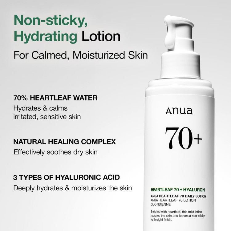 لوسیون آبرسان و تسکین دهنده آنوا ANUA Heartleaf 70% Daily Relief Lotion