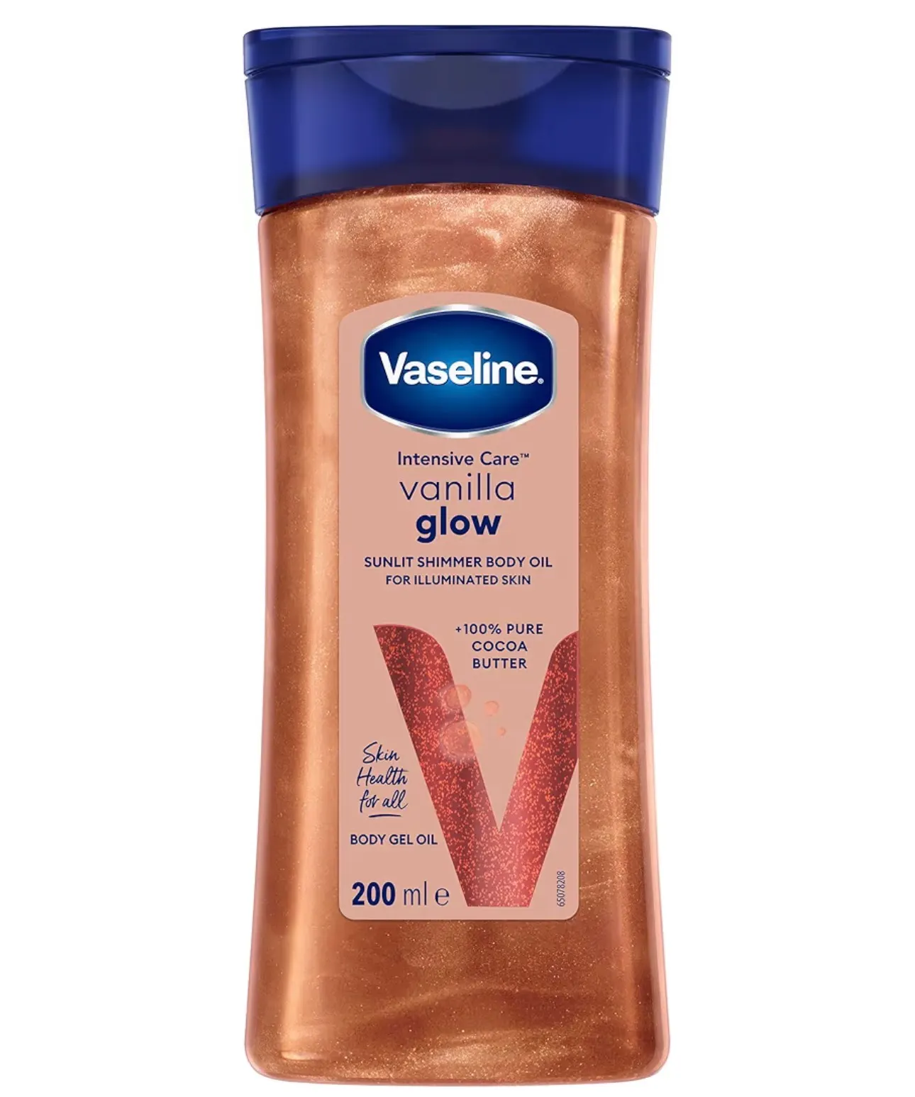 روغن بدن شاین دار وانیل و کاکائو وازلین vaseline sunlit glow vanilla cocoa gel oil