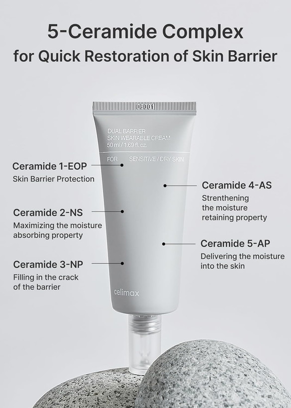 کرم مرطوب کننده و ترمیم کننده بریر سلیمکس Celimax Dual Barrier Skin Wearable Cream