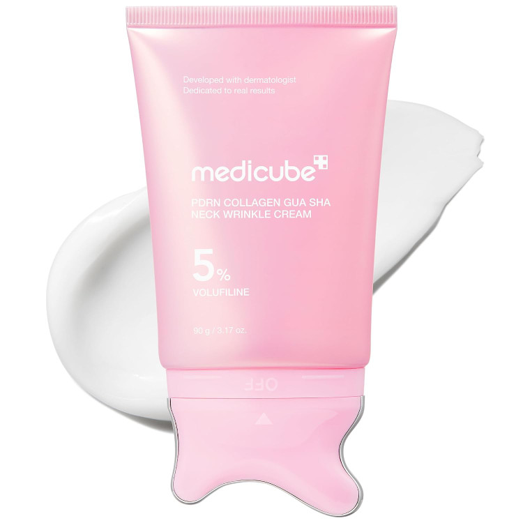 کرم ضدچروک گردن PDRN کلاژن گواشا مدیکیوب Medicube PDRN Collagen Gua Sha Neck Wrinkle Cream