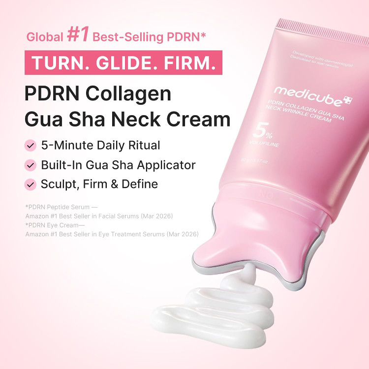 کرم ضدچروک گردن PDRN کلاژن گواشا مدیکیوب Medicube PDRN Collagen Gua Sha Neck Wrinkle Cream