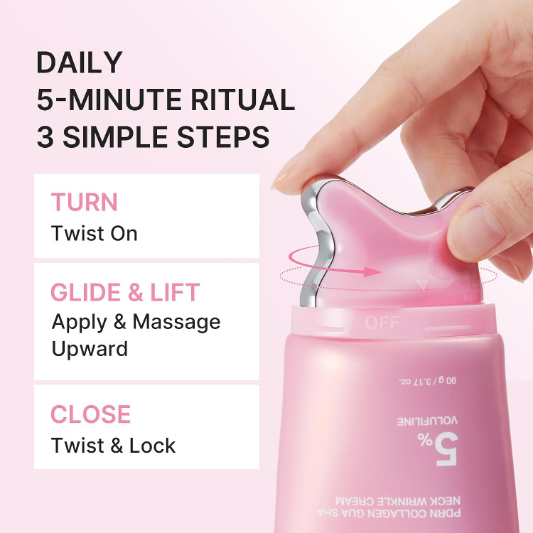 کرم ضدچروک گردن PDRN کلاژن گواشا مدیکیوب Medicube PDRN Collagen Gua Sha Neck Wrinkle Cream
