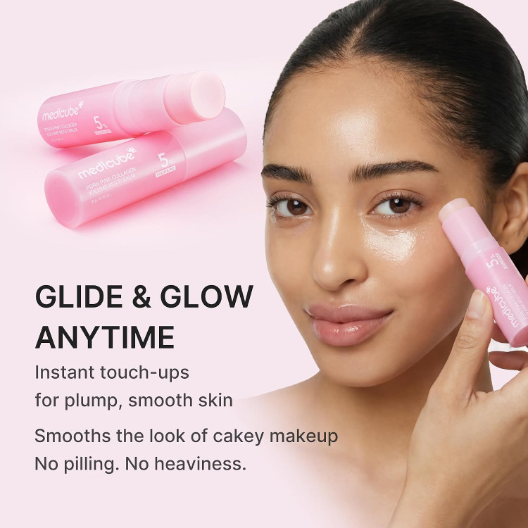 مولتی بالم حجمدهنده و ضدچروک PDRN کلاژن صورتی مدیکیوب Medicube PDRN Pink Collagen Volume Multi Balm