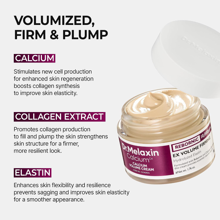 کرم ضدچروک و حجمدهنده کلسیم دکتر ملاکسین مدل Cemenrete Calcium Intense Cream حجم ۵۰ میلیلیتر