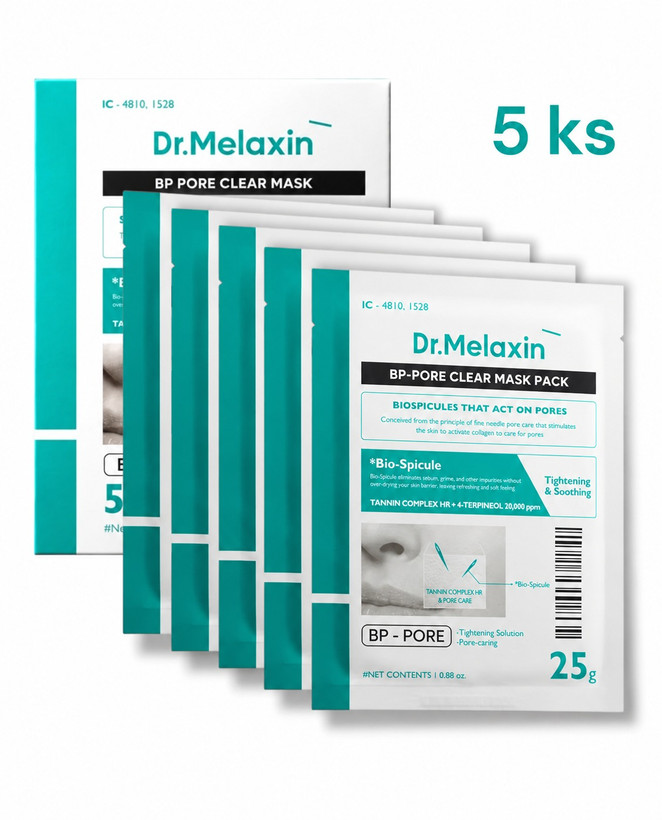 ماسک ورقهای آبرسان و کنترل منافذ دکتر ملاکسین Dr.Melaxin BP Pore Clear Masks
