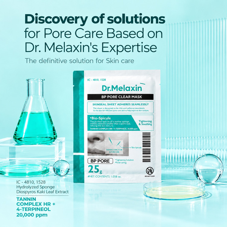 ماسک ورقهای آبرسان و کنترل منافذ دکتر ملاکسین Dr.Melaxin BP Pore Clear Masks