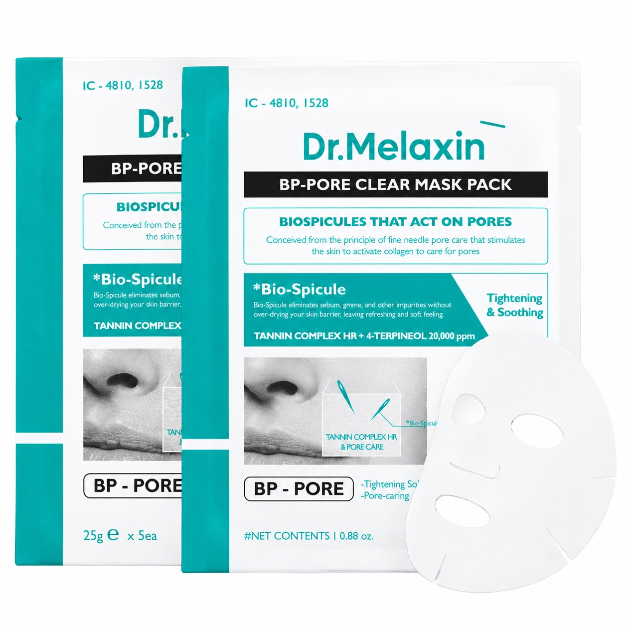 ماسک ورقه‌ای آبرسان و کنترل منافذ دکتر ملاکسین Dr.Melaxin BP Pore Clear Masks