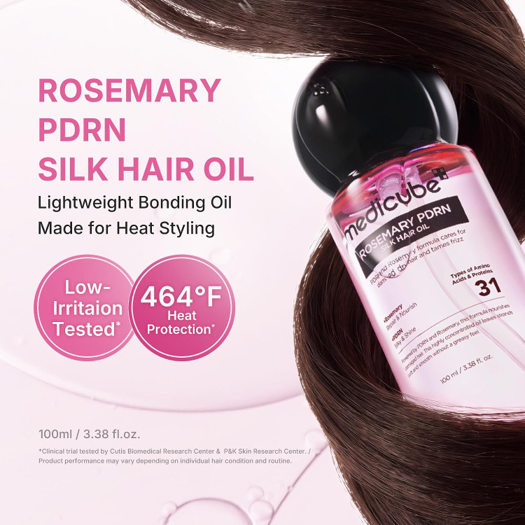 روغن مو نرمکننده و ضدوز رزماری PDRN مدیکیوب حجم ۱۰۰ میلیلیتر Medicube Rosemary PDRN Silk Hair Oil