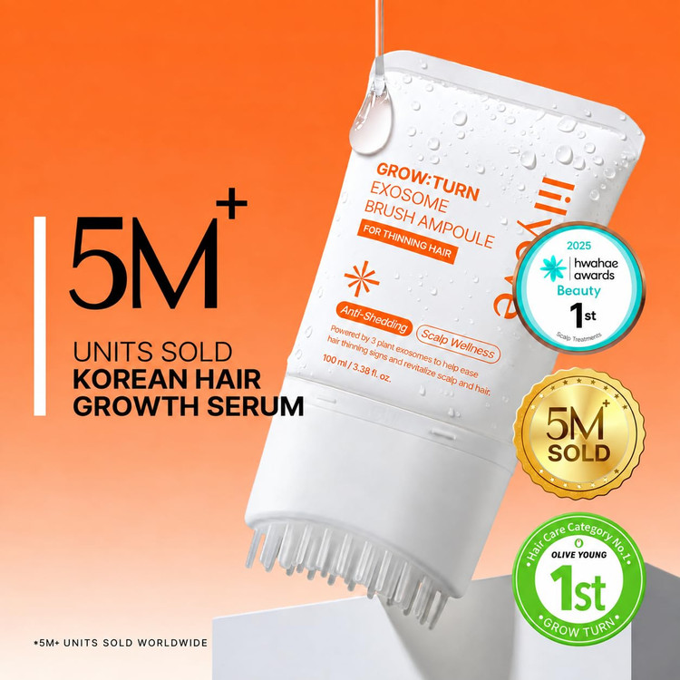 آمپول ضد ریزش و تقویت کننده مو اگزوزوم لیلی ایو lilyeve Grow Turn Exosome Brush Ampoule