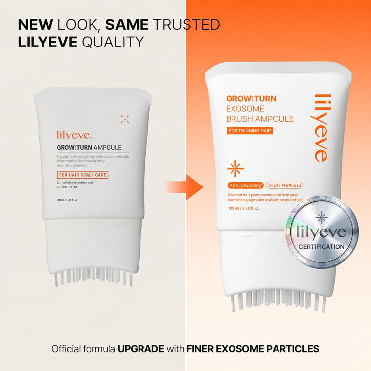 آمپول ضد ریزش و تقویت کننده مو اگزوزوم لیلی ایو lilyeve Grow Turn Exosome Brush Ampoule