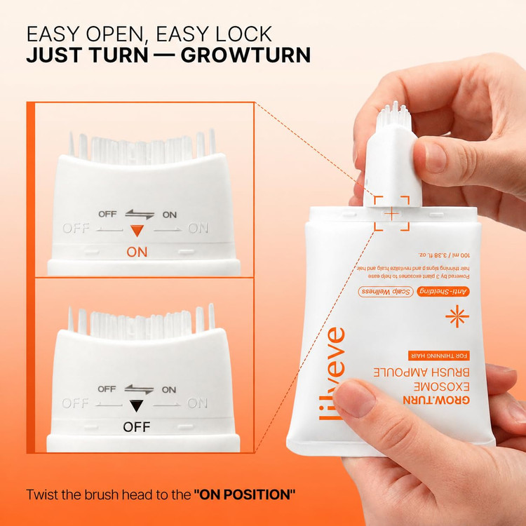 آمپول ضد ریزش و تقویت کننده مو اگزوزوم لیلی ایو lilyeve Grow Turn Exosome Brush Ampoule
