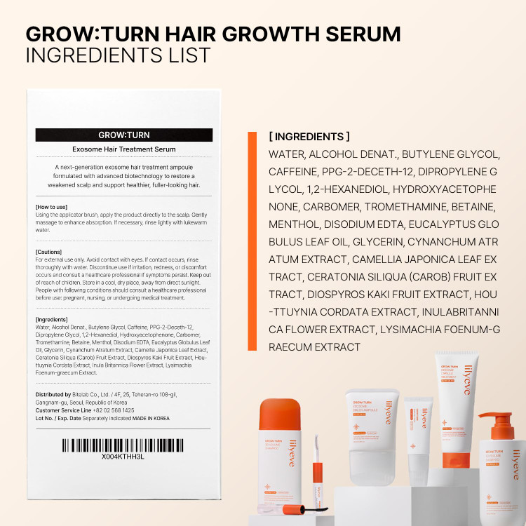 آمپول ضد ریزش و تقویت کننده مو اگزوزوم لیلی ایو lilyeve Grow Turn Exosome Brush Ampoule