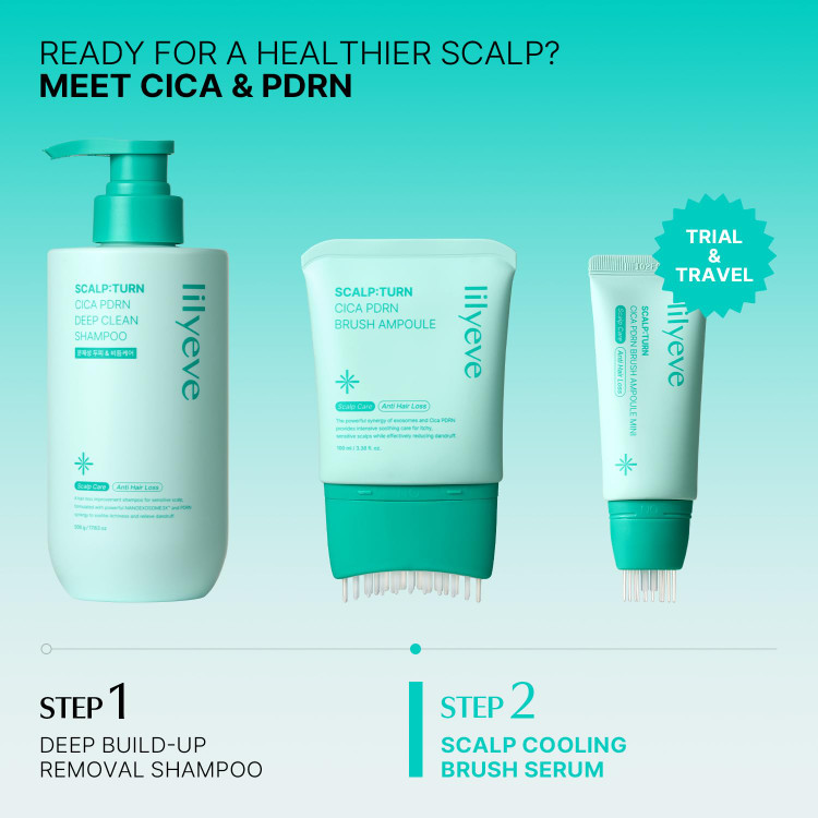 آمپول ضد ریزش و تسکیندهنده پوست سر لیلی ایو مدل Scalp:Turn Cica PDRN Brush Ampoule