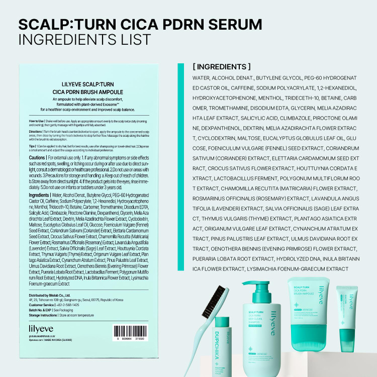 آمپول ضد ریزش و تسکیندهنده پوست سر لیلی ایو مدل Scalp:Turn Cica PDRN Brush Ampoule
