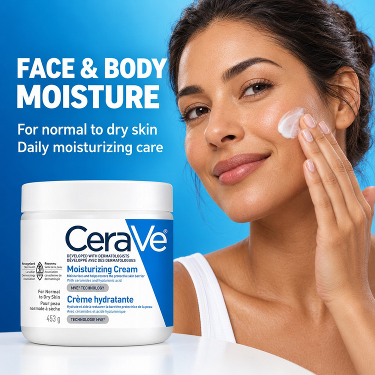 کرم مرطوبکننده صورت و بدن سراوی ۴۵۴ گرم | CeraVe Moisturizing Cream