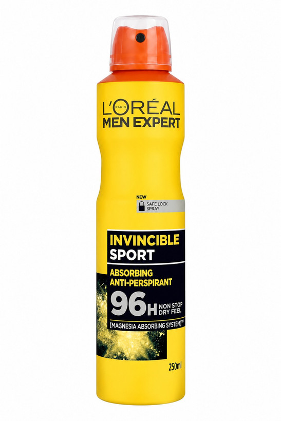 اسپری ضدتعریق مردانه لورآل من اکسپرت مدل Invincible Sport با محافظت تا ۹۶ ساعت
