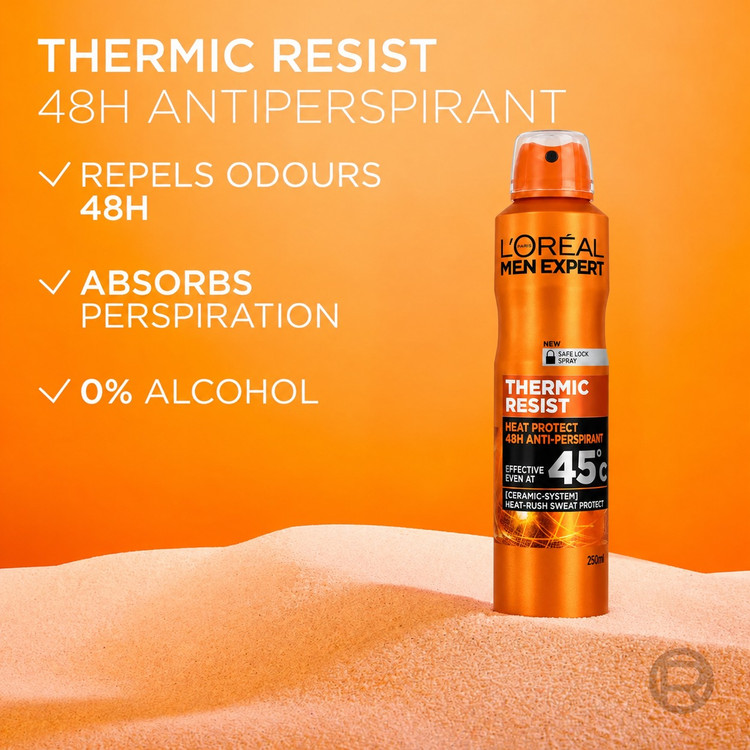 اسپری ضدتعریق مردانه لورآل من اکسپرت مدل Thermic Resist حجم ۲۵۰ میلیلیتر